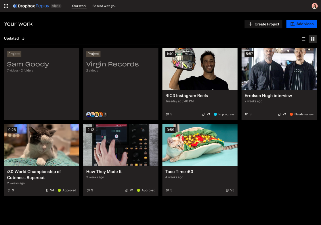 Dropbox Replay Dashboard